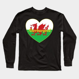 Aberbargoed Wales UK Welsh Flag Heart Long Sleeve T-Shirt